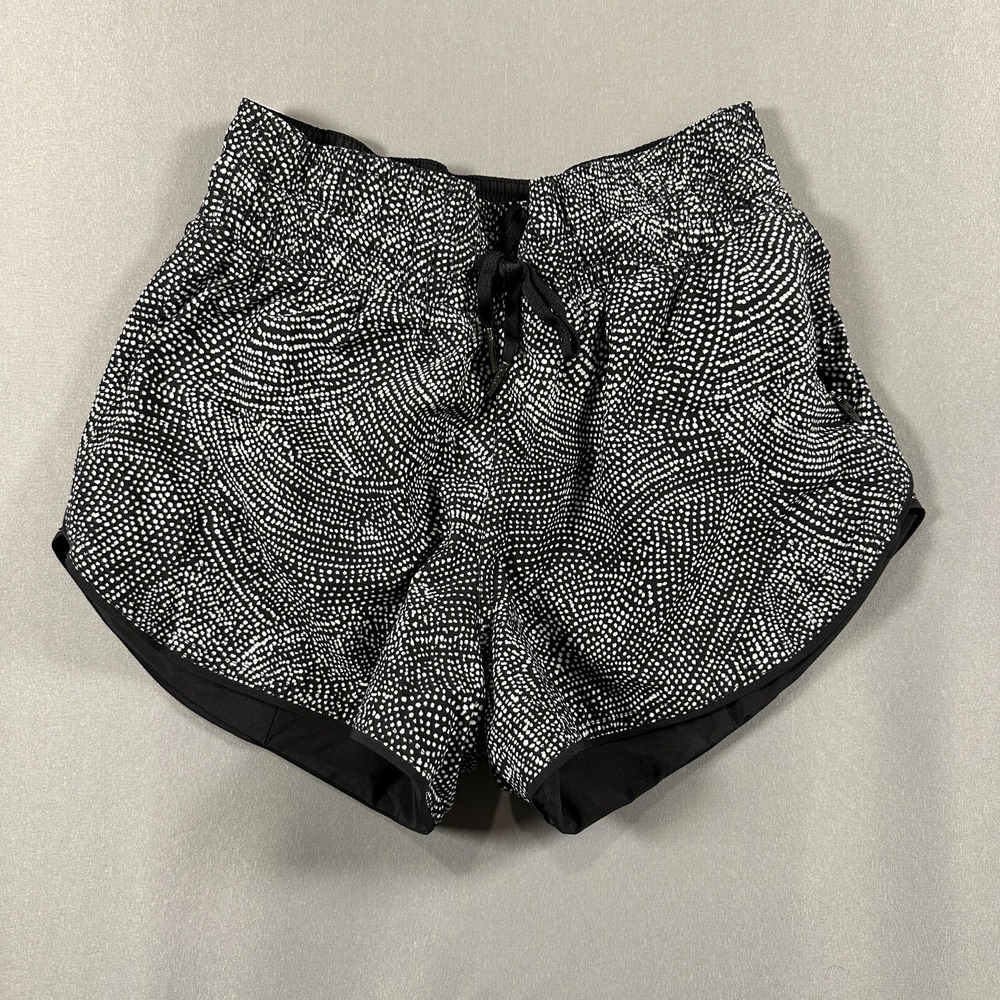 lululemon athletica Black and White Dot Print Athletic Shorts